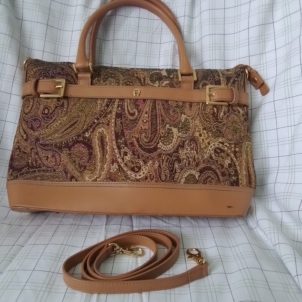 Elegant Paisley Brown Handbag